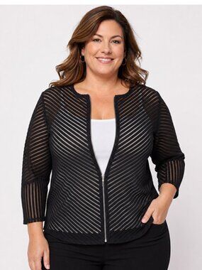 Chico’s EasyWear Zip Front Cardigan- Chico’s Size 3(16/18)